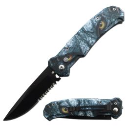 4.5" Closed Ballistic Switch Blade Automatic Knife - Wolf