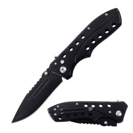 5.35" Closed Black Switchblade Automatic Clip Point Blade Knife