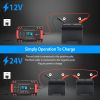 Car Battery Charger 12V/8A 24V/4A Smart Automatic Battery Charger with LCD Display