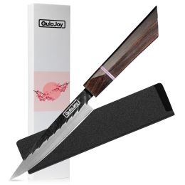 Qulajoy 8 Inch Japanese Chef Knife, Professional Hand Forged High Carbon Steel Kitchen Chef Knife,Cooking Knife With Ebony Handle (size: Utility)