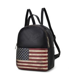 MKF Collection Briella Vegan Leather Women FLAG Backpack by Mia K (Color: Black)