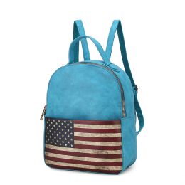 MKF Collection Briella Vegan Leather Women FLAG Backpack by Mia K (Color: Turquoise)