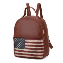 MKF Collection Briella Vegan Leather Women FLAG Backpack by Mia K (Color: Tan)