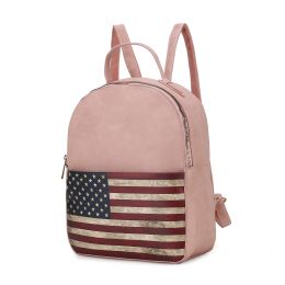 MKF Collection Briella Vegan Leather Women FLAG Backpack by Mia K (Color: Rose Pink)