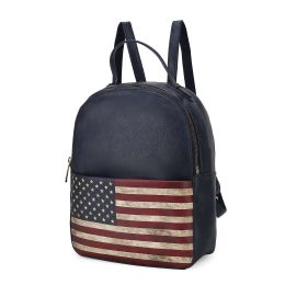 MKF Collection Briella Vegan Leather Women FLAG Backpack by Mia K (Color: Navy)