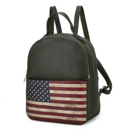 MKF Collection Briella Vegan Leather Women FLAG Backpack by Mia K (Color: Green)