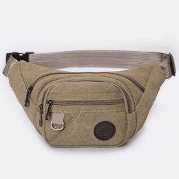 Sling Shoulder Travel Sport Pouch Unisex Fanny Pack Belt Waist Bag (Color: Khaki)